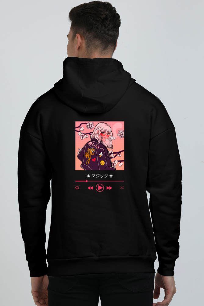 Anime Music Girl Oversized Hooded Sweatshirt