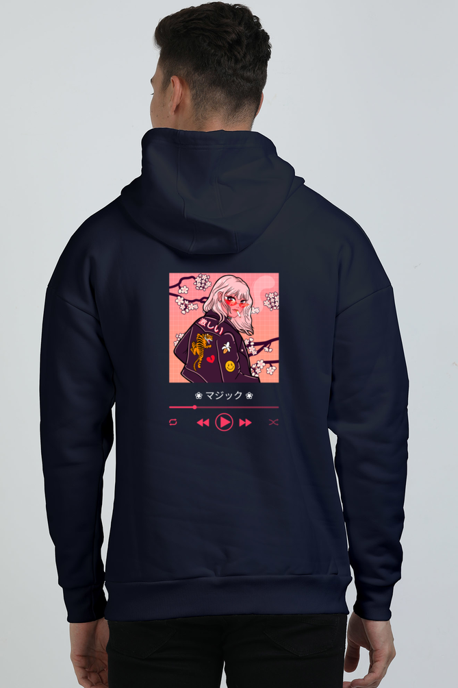 Anime Music Girl Oversized Hooded Sweatshirt