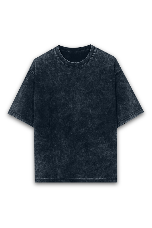 Navy Blue Acid Wash Unisex Oversized Classic T-shirt