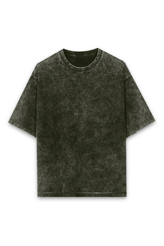 Olive Green Acid Wash Unisex Oversized Classic T-shirt